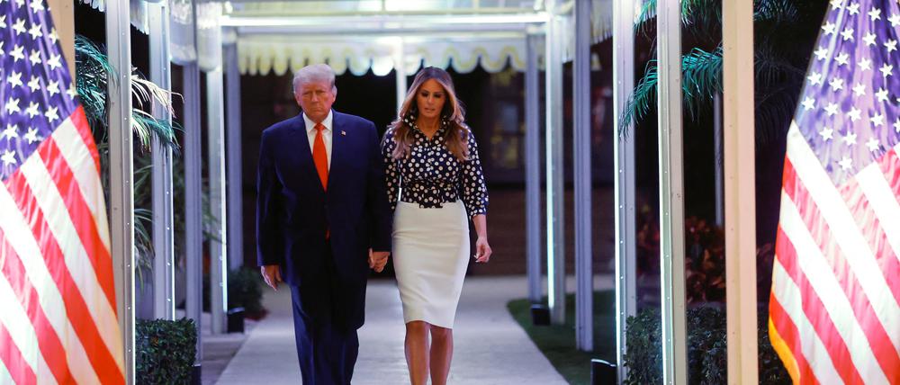 Donald Trump und seine Frau Melania vor der Bekanntgabe der Kandidatur.