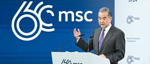 Chinas Top-Diplomat Wang Yi sagte in München, dass sich China stets für den Frieden einsetze.