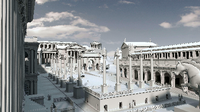 Eine digitale Rekonstruktion zeigt das Forum Romanum um 310 n.Chr. Foto: Humboldt-Universität