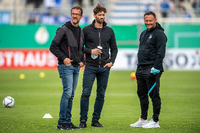 Wollen Stabilität: Geschäftsführer Fredi Bobic (l-r), Sportdirektor Arne Friedrich und Trainer Pal Dardai. Foto: dpa