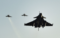 Französische Kampfjets im Einsatz gegen Stellungen der Terrormiliz IS AFP
