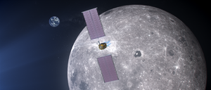 Ein Konzeptbild des ersten Moduls, das den Mond umfliegen soll.