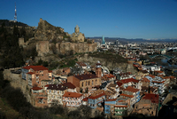 Blick auf den historischen Teil der Hauptstadt von Georgien, Tbilisi.