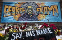 Ein Wandgemälde in Minneapolis, Minnesota, erinnert an den getöteten George Floyd. Foto: AFP/Stephen Maturen