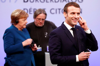 Verständigungsproblenme: der französische Präsident Emmanuel Macron und Bundeskanzlerin Angela Merkel. Foto: Wolfgang Rattay/REUTERS