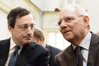 Finanzminister Wolfgang Schäuble (rechts) und EZB-Chef Mario Draghi Foto: REUTERS