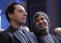 Google-Gründer Larry Page and Sergey Brin bei einem Auftritt im Jahr 2006. Foto: REUTERS/Chip East