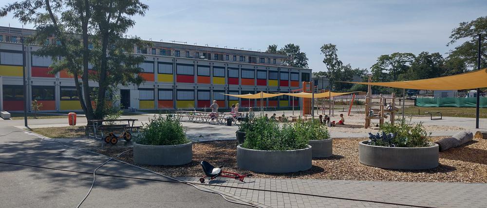 Die Grundschule am Telegrafenberg in Potsdam ist in Containern untergebracht.