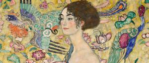 Gustav Klimt: „Dame mit Fächer“, das letzte Bild des Malers von 1918.