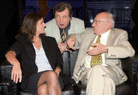 Kritiker unter sich: Hellmuth Karasek (Mitte) mit Iris Radisch und Marcel Reich-Ranicki. Foto:dpa