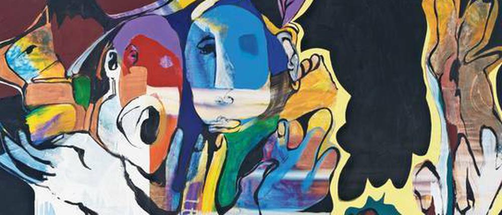 Körper im Kampf. Hirsigs Gemälde „Divergentio Precox“ von 2018. 