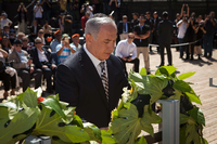 Israels Ministerpräsident Benjamin Netanjahu beim Holocaust-Gedenktag in Yad Vashem. Foto: dpa