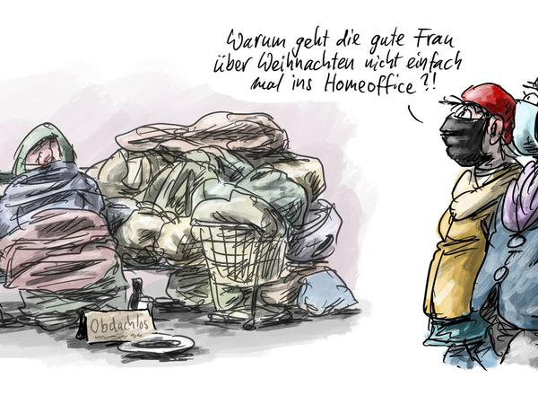 Unser Karikaturist Klaus Stuttmann behält auch weiterhin seinen schwarzen Humor in der Corona-Pandemie.