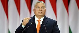Der ungarische Premier Orban beim Wahlkongress seiner Fidesz-Partei am 18. November.