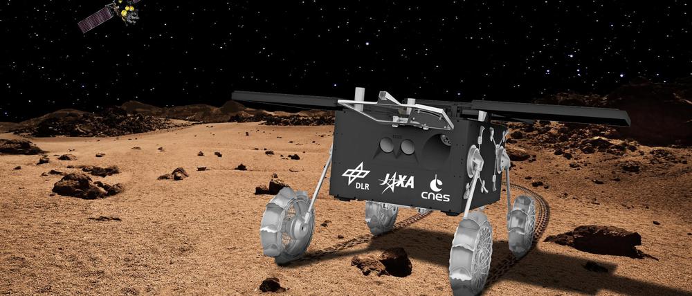 Nach Landung auf der Mondoberfläche soll sich der Rover selbstständig aufrichten und mit Energie versorgen.