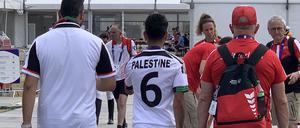 Bis zum fünften Wettkampftag der Weltspiele trug die Delegation Palästinas die Trikots mit dem Aufdruck der Karte Israels. Nun wurden sie verboten.