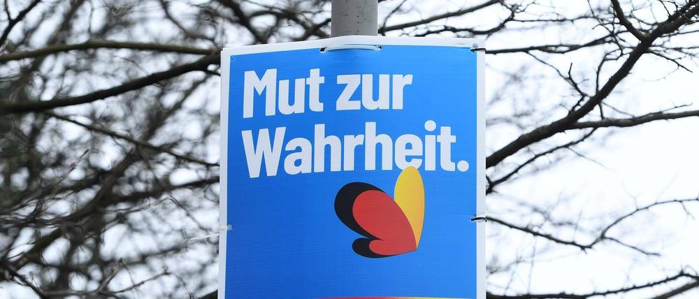 Wahlplakat der AfD bei der Landtagswahl in Nordrhein-Westfalen. 