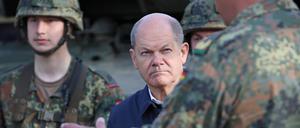 Bundeskanzler Olaf Scholz bei der Panzertruppe der Bundeswehr