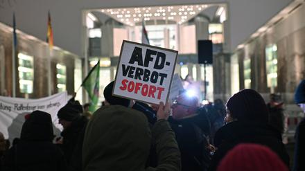 In Berlin und Hamburg wurde am Freitag bei Demos ein Verbot der AfD gefordert.