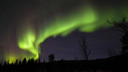 Polarlichter (Aurora Borealis) über Tromsö in Norwegen.