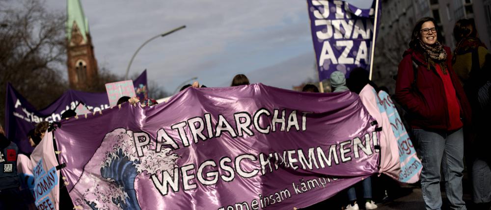 Demonstrantinnen beim Internationalen Frauentag in Berlin 2020.