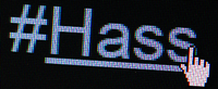 Der Hashtag #Hass ist auf einem Bildschirm zu sehen (Symbolfoto). picture alliance / dpa