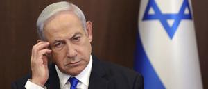 Benjamin Netanjahu, Ministerpräsident von Israel, nimmt an der wöchentlichen Kabinettssitzung teil.