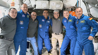 Die Besatzung nach der Ankunft von SpaceX Crew-3 an der Internationalen Raumstation (ISS). Foto: dpa/Uncredited/NASA/AP