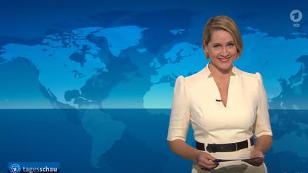 TV-Nachrichtensprecherin Judith Rakers präsentiert zum letzten Mal die Hauptausgabe der ARD-„Tagesschau“