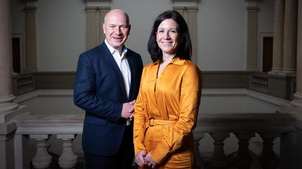 Kai Wegner und Katharina Günther-Wünsch im Abgeordnetenhaus Berlin