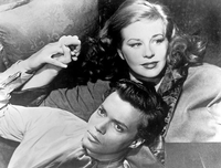 Karlheinz Böhm mit Hildegard Knef in einer Szene des Films "Alraune" aus dem Jahr 1952.