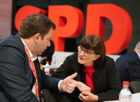 Neue Doppelspitze der SPD sollen Saskia Esken und Lars Klingbeil werden. Foto: dpa/Kay Nietfeld