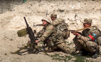 Aserbaidschanische Soldaten beim Einsatz. Foto: dpa