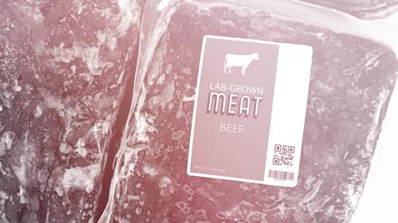 Konzept für im Labor gezüchtetes Fleisch für die künstliche Herstellung von Fleisch.