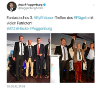 Bei der AfD-Rechten ist Spitzenpersonal aus dem Bund immer gern gesehen - 2017 kamen Alexander Gauland und Jörg Meuthen. Foto: Twitter-Account von André Poggenburg/Screenshot