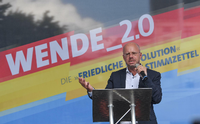 AfD-Spitzenkandidat Andreas Kalbitz im Ost-Wahlkampf. Foto: dpa