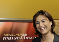 An Corona erkrankt: ARD-Talkmasterin Sandra Maischberger. Foto: WDR/Thomas Kierok