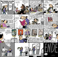Finale: Mit diesem Strip beendete Mawil am 28. April die Sonntags-Comics des Tagesspiegels. Illustration: Mawil/Tagesspiegel