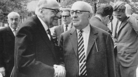 Max Horkheimer (vorn links), Theodor W. Adorno (vorn rechts) gelten als Begründer der Frankfurter Schule.