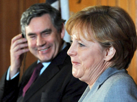 Merkel trifft Brown in London Foto: dpa