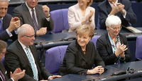 Bundeskanzlerin Angela Merkel in Pompeji. Foto: dpa
