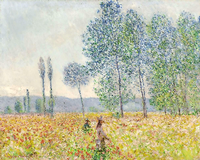 Claude Monets Ölgemälde "Unter den Pappeln" von 1887 ist jetzt wieder im Potsdamer Museum Barberini zu sehen. Foto: Privatsammlung/Museum Barberini