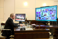 Auch Russlands Präsident Wladimir Putin nimmt virtuell teil. Foto: imago images/ITAR-TASS
