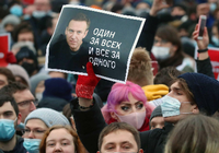 Im Januar gingen Zehntausende in ganz Russland auf die Straße, demonstrierten für Nawalny und gegen Putin. Foto: imago images/ITAR-TASS