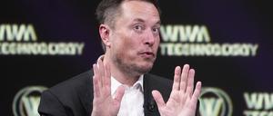 Elon Musk, Eigentümer von Twitter, Tesla und SpaceX, auf der Vivatech-Messe im Juni 2023.