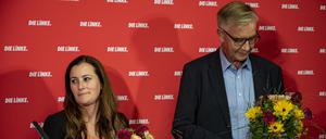 Janine Wissler, Parteivorsitzende der Partei Die Linke, und Dietmar Bartsch, Fraktionschef der Partei im Bundestag