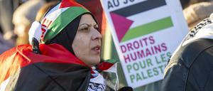 Menschenrechte für die Palästinenser – vom Meer bis zum Jordan: Plakat auf einer Demo in der Schweiz.