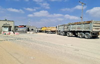 Der Kerem Shalom Grenzübergang zwischen dem Gazastreifen und Israel war kurzzeitig geschlossen. Foto: IMAGO/ZUMA Wire/Ashraf Amra