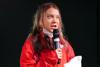 Klimaktivistin Greta Thunberg spricht auf einer Demonstration in Glasgow. Foto: imago images/ZUMA Press/Jane Barlow
