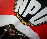 Das Logo der rechtsextremen Partei NPD. Foto: DPA/Fredrik von Erichsen